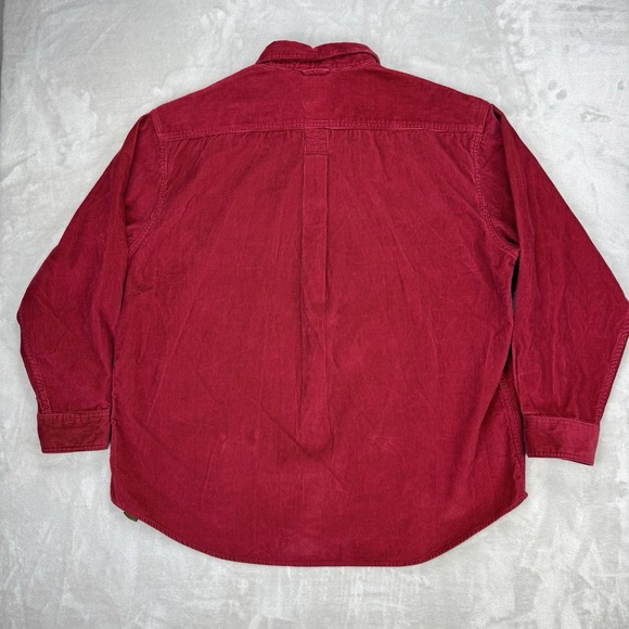 Vtg 80s St. John's Bay Men's Pinwheel Corduroy Button Down XL Long Sleeve Preppy - Picture 4 of 6